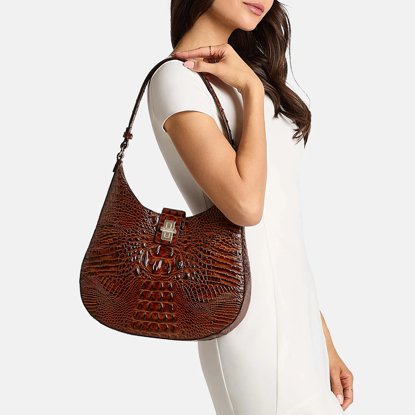 Bolso de hombro Fallon de la colección Brahmin Melbourne, Tiramisú