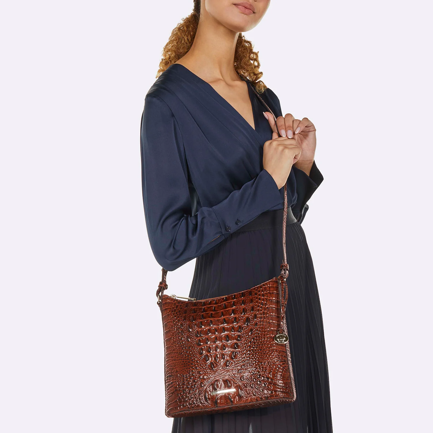 Bolso bandolera Katie de la colección Brahmin Melbourne, color negro