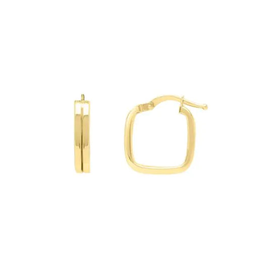 14K Square Tube Hoop Earrings