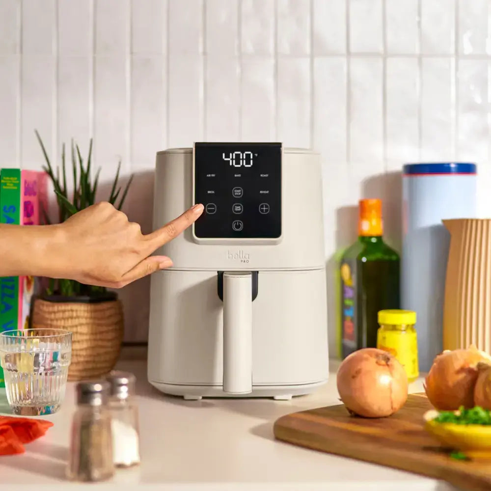 Bella Pro 4 Quart Touchscreen Slim Air Fryer, Oakmilk