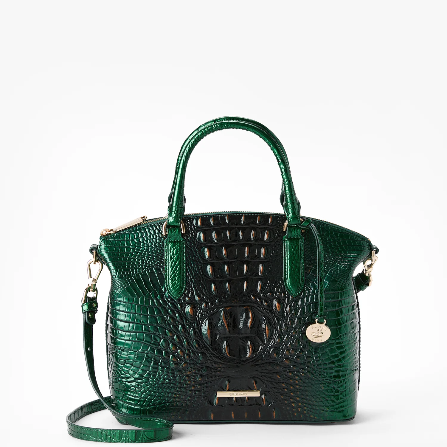 Brahmin Melbourne Collection Duxbury Satchel, Evergreen Ombre