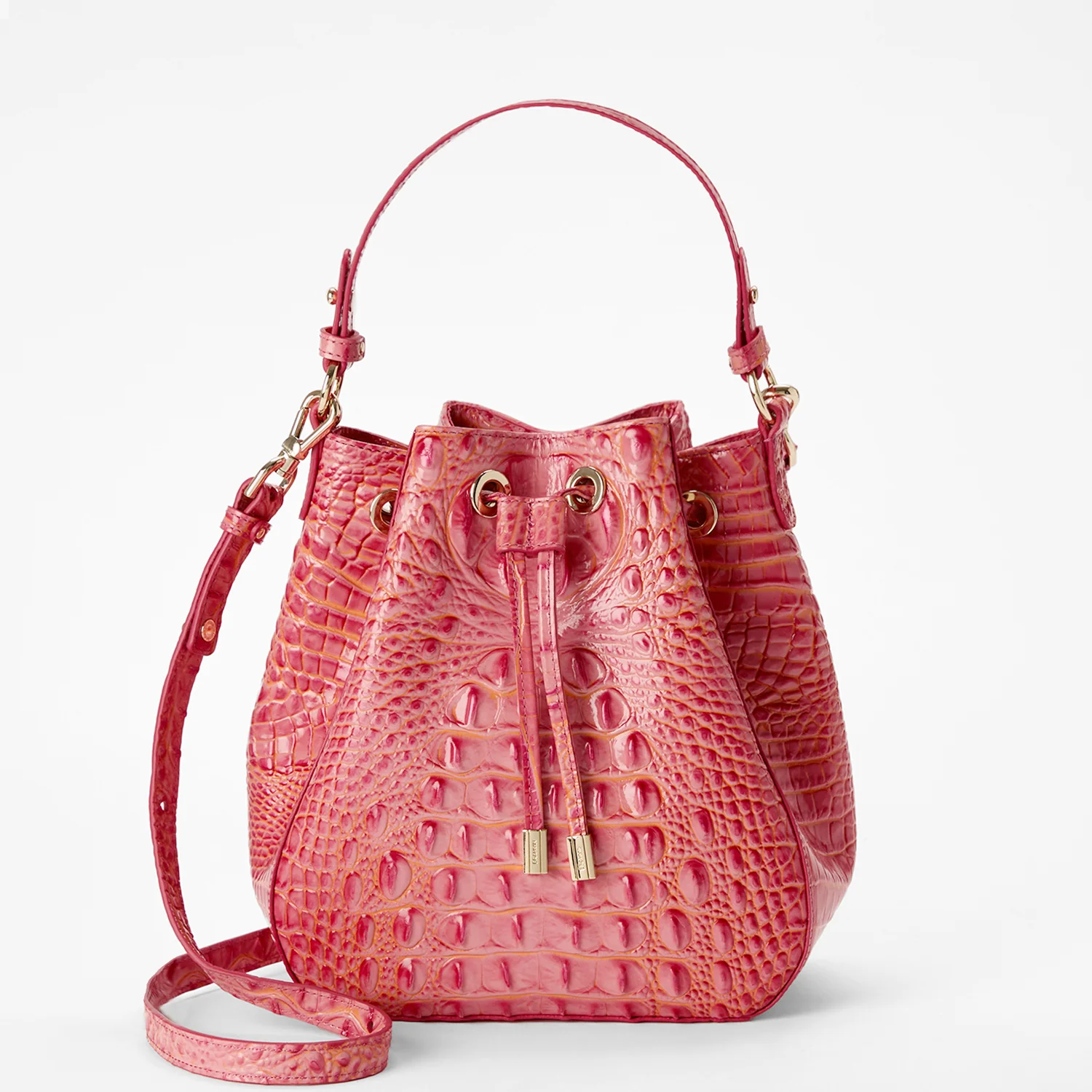 Brahmin Melbourne Collection Melinda Shoulder Bag, Coral Snapdragon