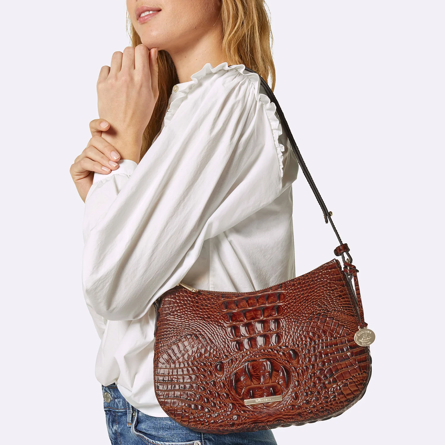 Brahmin Melbourne Collection Shayna Crossbody, Vibrant Azure