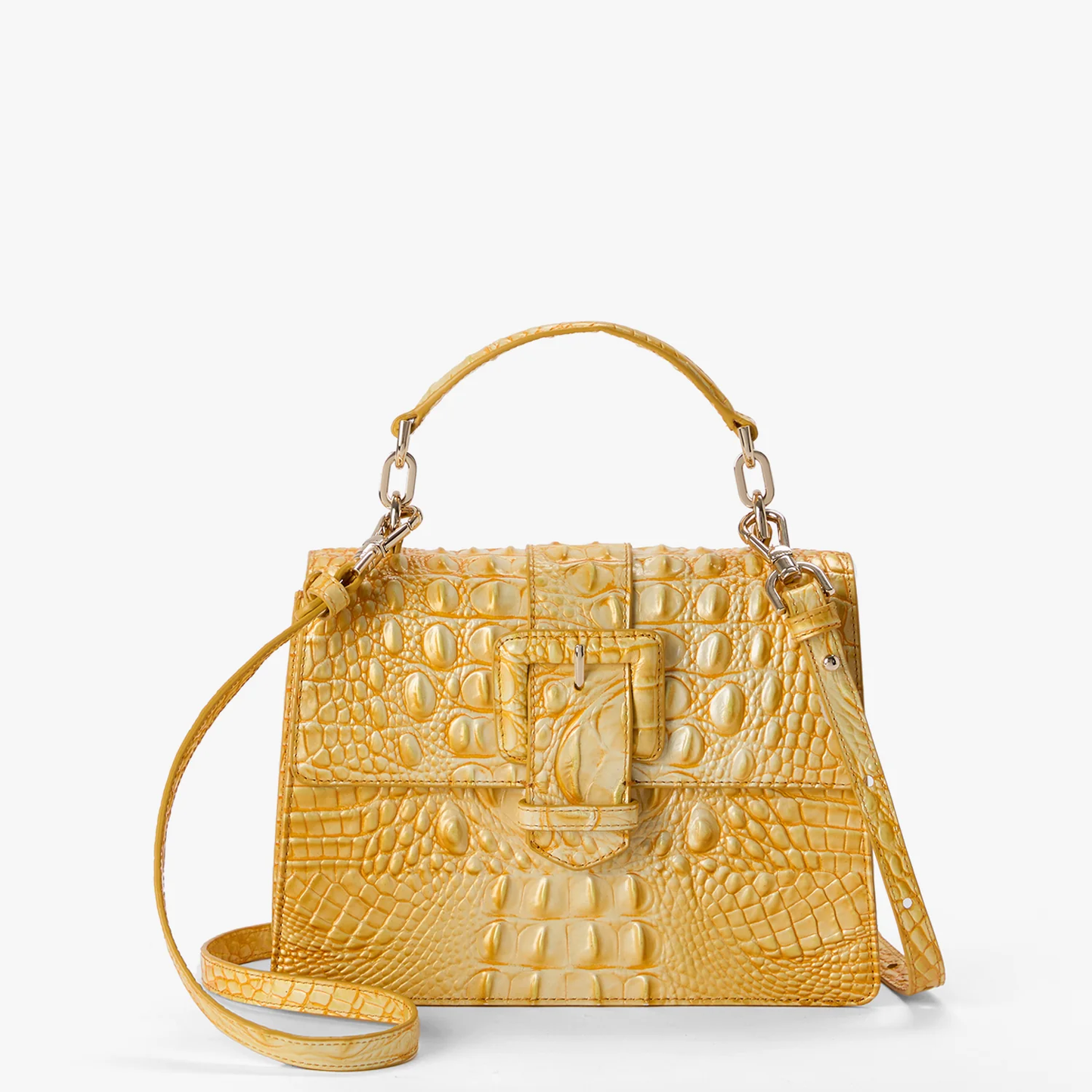 Brahmin Melbourne Collection Small Hallie Satchel, Lemon Drop