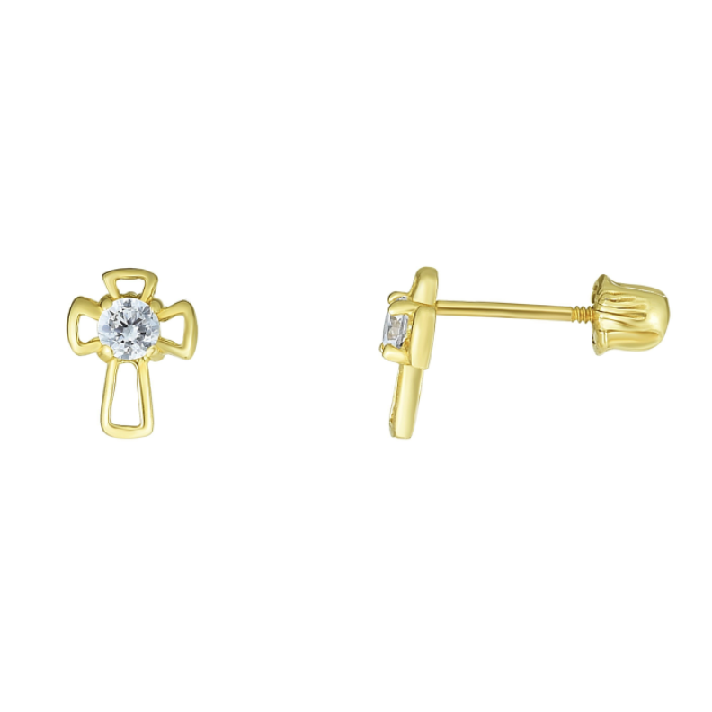 CZ Cross Earrings