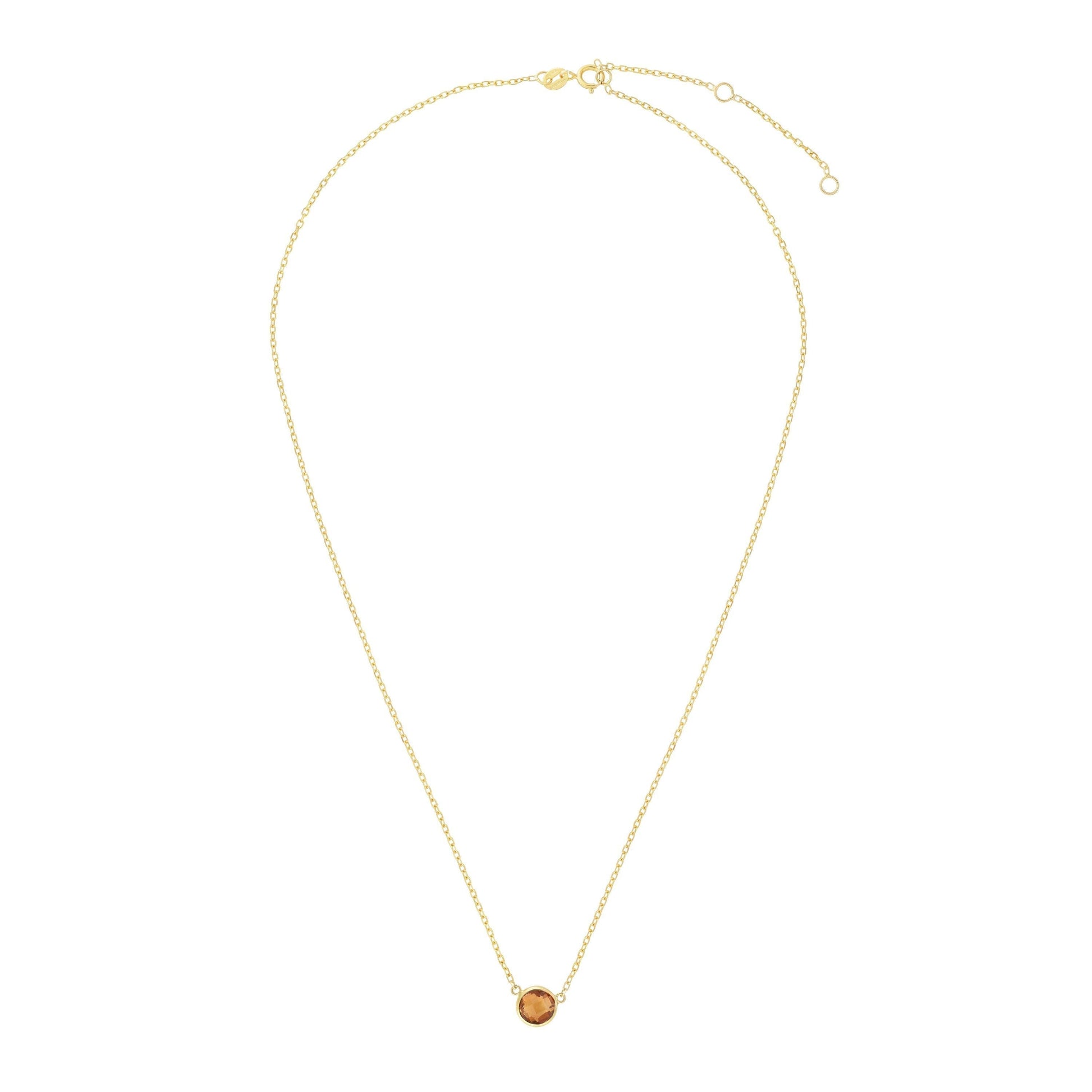 Citrine Solitaire Necklace