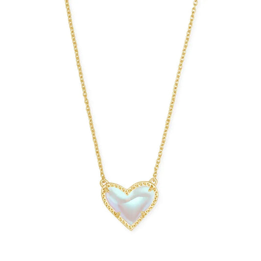 Kendra Scott Ari Heart Pendant Necklace, Dichroic Glass