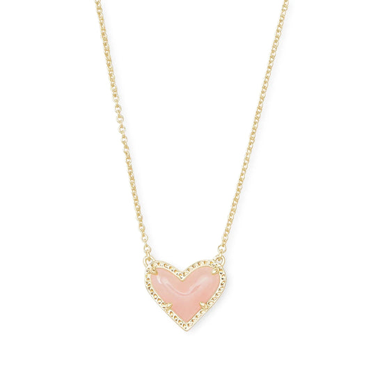 Kendra Scott Ari Heart Pendant Necklace, Rose Quartz