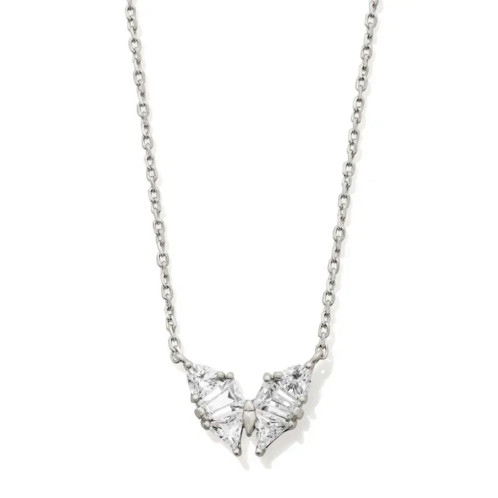 Kendra Scott Blair Butterfly Pendant Necklace, White Crystal