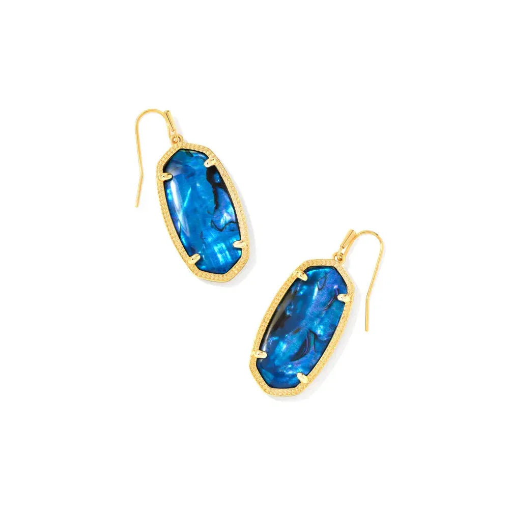 Kendra Scott Elle Earrings, Navy Abalone