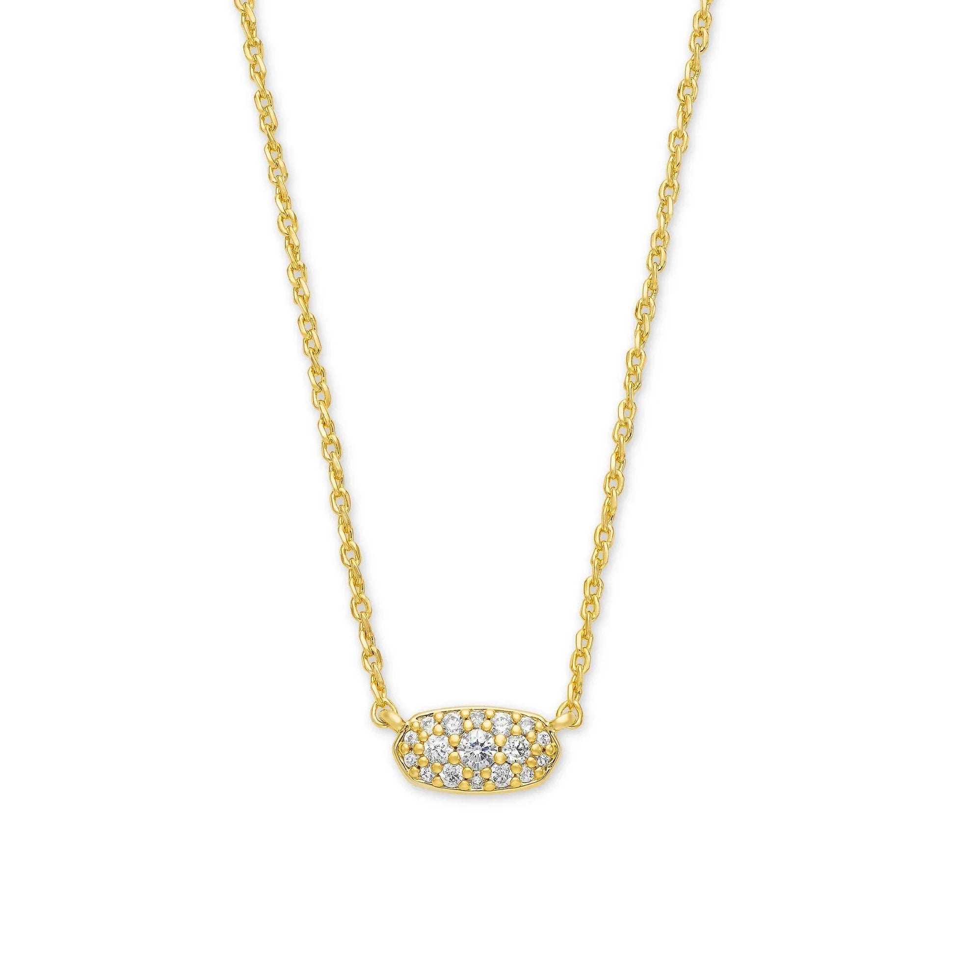 Kendra Scott Grayson White Crystal Pendant Necklace, Gold