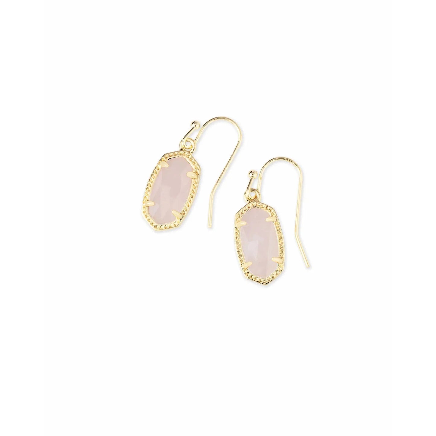 Kendra Scott Lee Drop Gold Earrings, Rose Quartz