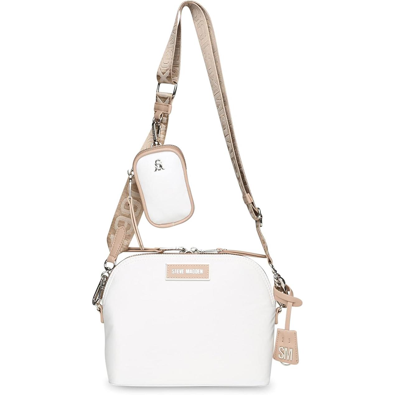 Steve Madden Farren Crossbody, White & Tan